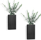2 Pack Wood Wall Planter Vase with Artificial Eucalyptus Farmhouse Wall Hanging Decor Pocket Planter for Indoor Fake Plants Greenery, Living Room Bedroom Kitchen Home Office Decoration, Black New Era Fashion LLc