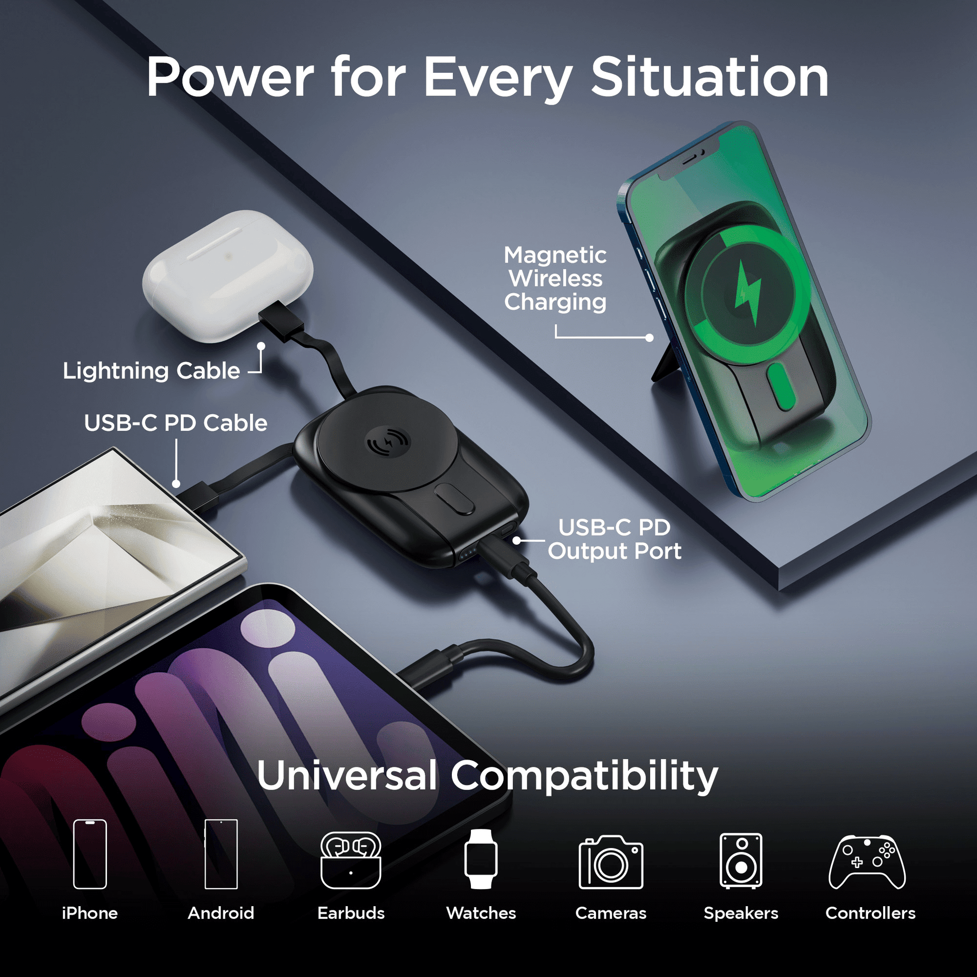 HyperGear Mag Grip Go 5000mAh Wireless Power Bank New Era Fashion LLc