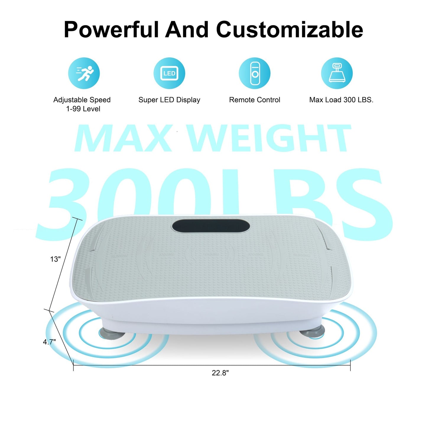Silent Vibration Platform Crazy Fitness Massage 10-Frequency Weight Loss & Fat Burner Body Shaking Machine For Unisex Grey033 New Era Fashion LLc