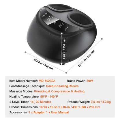 Foot Massager Machine with Heat, Deep-Kneading, Compression, and Shiatsu for Plantar Fasciitis, Neuropathy, Gifts for Men, Women - Fits up to Men Size 12 New Era Fashion LLc