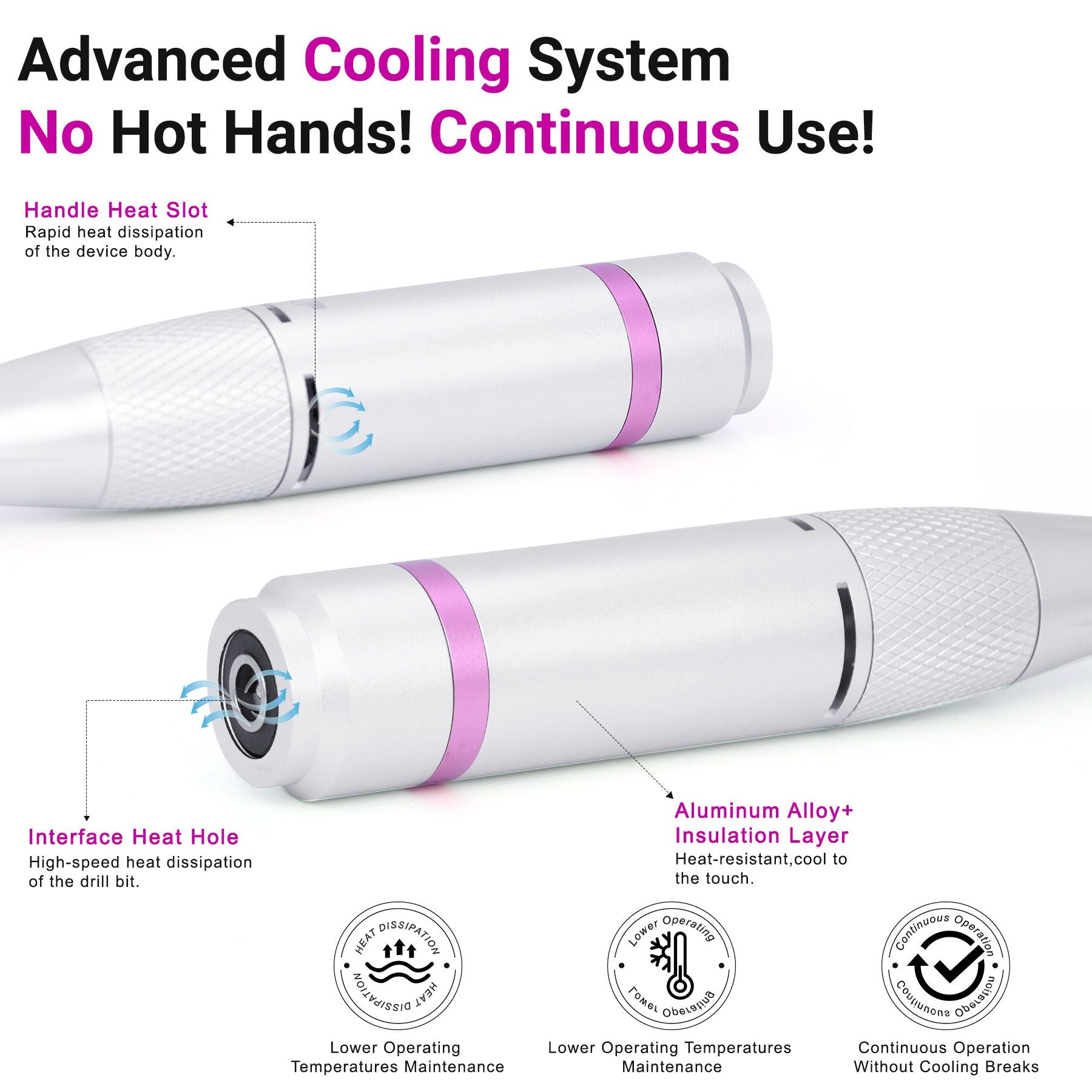 Portable Electric Nail Drill 35000RPM Nails Milling Cutter Wireless Pedicure Grinder Rechargeable Nail Drilling Machine (Silver) New Era Fashion LLc