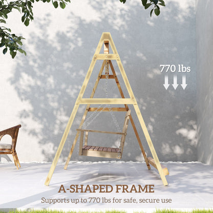 770lbs Porch Swing Frame, Heavy Duty A-Frame Hanging Chair Stand Only with Reinforced Bars for Porch, Garden, Backyard New Era Fashion LLc