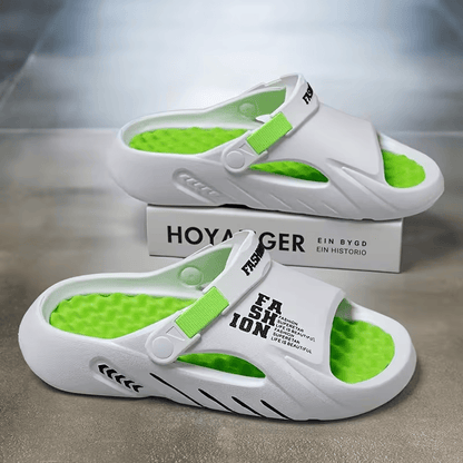 Platform Men's EVA Clog Slippers, Trendy Hole Design Mule Slides with Back Strap, Cushioned Elevated Casual Shoes for Summer, Streetwear, Indoor, Outdoor New Era Fashion LLc