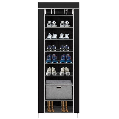 Room-saving 10-Layers 9 Lattices Non-woven Fabric Shoe Rack Black New Era Fashion LLc