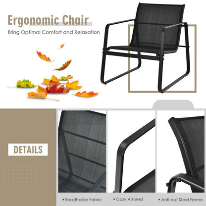 3 Pieces Patio Bistro Furniture Set with Glass Top Table Garden Deck New Era Fashion LLc