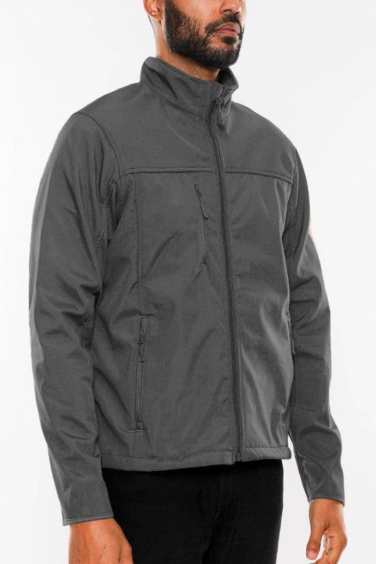 Mens Solid Soft Shell Storm Tech Jacket Coat New Era Fashion LLc