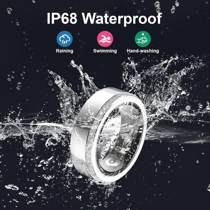New Smart Ring Elegant Smart Jewelry for Women, Luxury Diamond Fitness Ring with Visible Circuitry Design, All-Day Health Monitoring, IP68 Waterproof, iOS Android Compatible New Era Fashion LLc