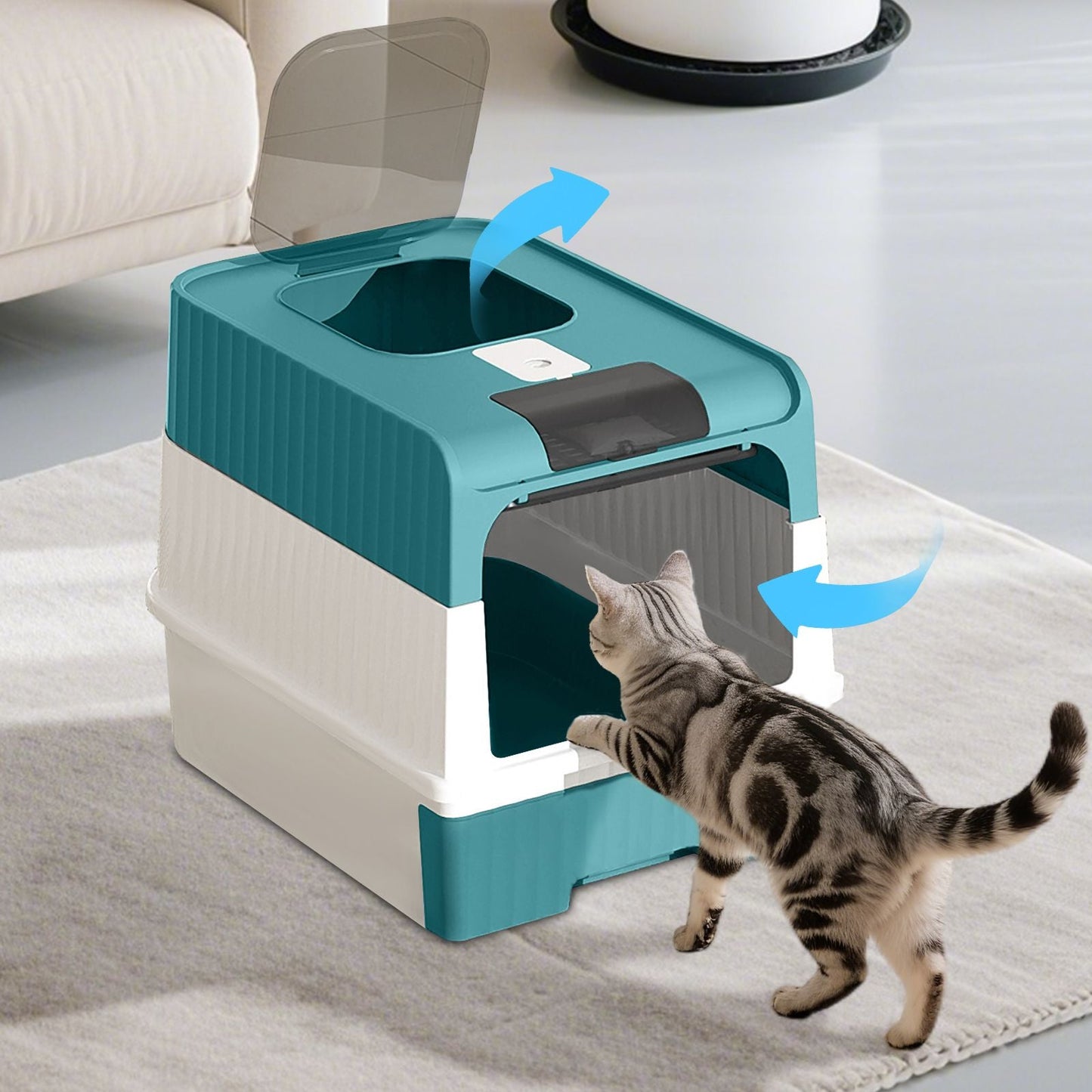 blueMagic Cube Intelligent Cat litter Box - Free Hands, Enjoy Pure Life | Automatic Cleaning, Silent Design, Preferred for Multi Cat Families New Era Fashion LLc