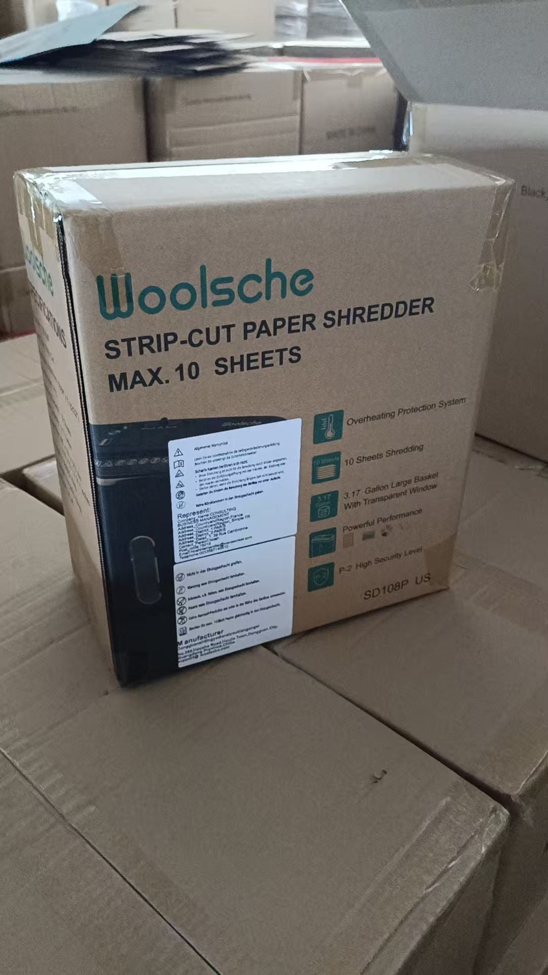 Woolsche Home Office Paper Shredder-10-Sheet Strip Cut with 3.17-Gallon Basket - P-2 Security Level - CD & Credit Card Shredder - Durable & Fast - Jam Proof System - ETL Certified New Era Fashion LLc