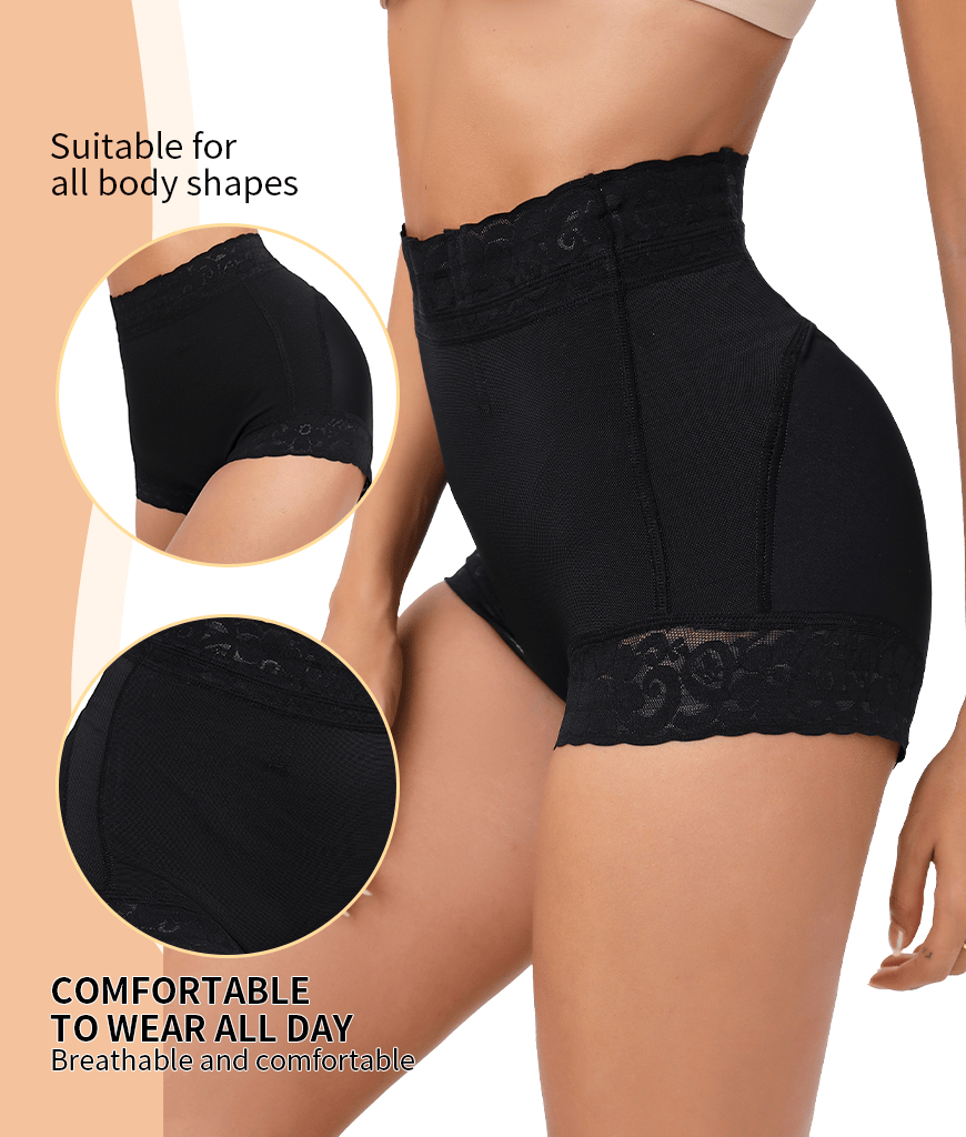 2 Pack Tummy Control Underwear for Women High Waisted Butt Lifting Panties Lace Breathable Comfortable Briefs New Era Fashion LLc