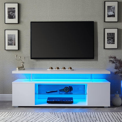 TV Stand for 65 Inch TV LED Gaming Entertainment Center Media Storage Console Table with Large Side Cabinet for Living Room( White) New Era Fashion LLc