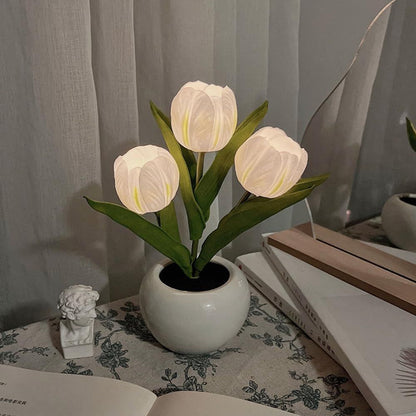 Tulip Lamp - LED Replica Tulip Table Lamp with Flower Vase for Desktop Decoration. Suitable for home, living room, desktop decoration, holiday gifts, atmosphere decoration lamps. Powered by USB New Era Fashion LLc