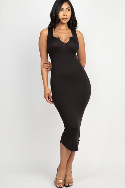 Chic Women's Split Neck Tank Dress for Effortless Style and Comfort New Era Fashion LLc