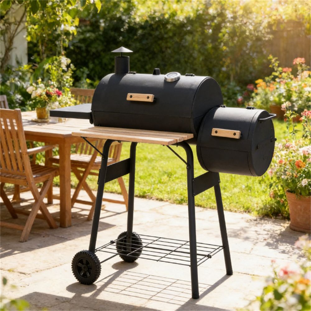 Charcoal barbecue grill, backyard picnic cookware, black New Era Fashion LLc