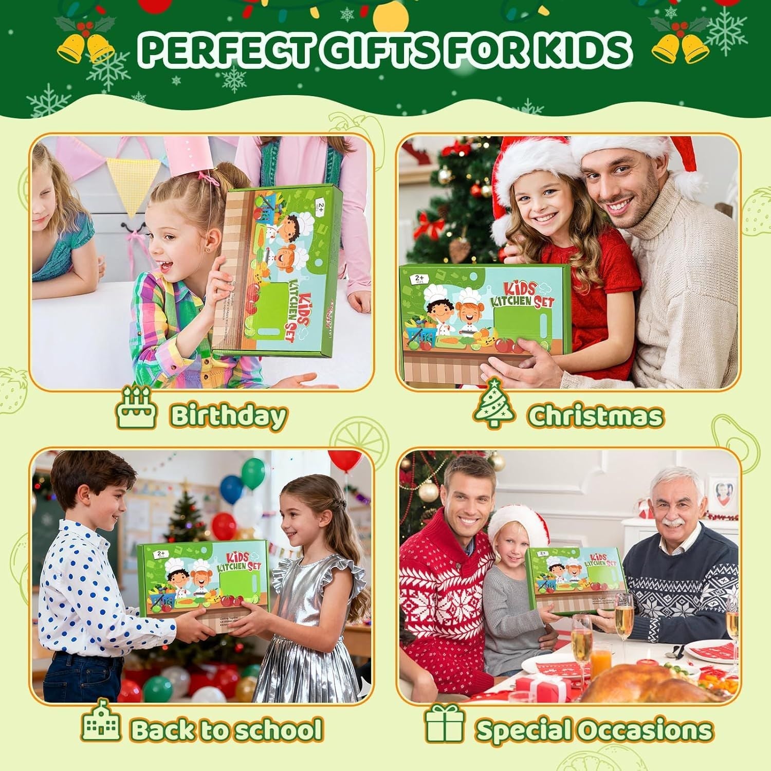 28PCS Knife Set - Kids Knifes for Real Cooking, Montessori Kids Kitchen Knife Set with Cutting Board Crinkle Cutters Kid Safe Knives, Kitchen Tools Old Girl Boy New Era Fashion LLc