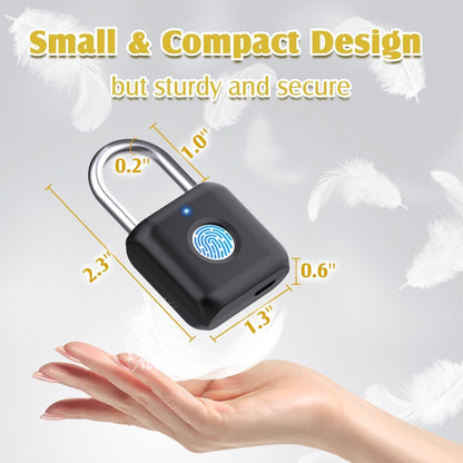 Fingerprint Padlock, Pothunder Smart Padlock, Locker Lock, Fingerprint Lock with APP Unlock, USB Rechargeable, Suitable for Gym Locker, Door New Era Fashion LLc