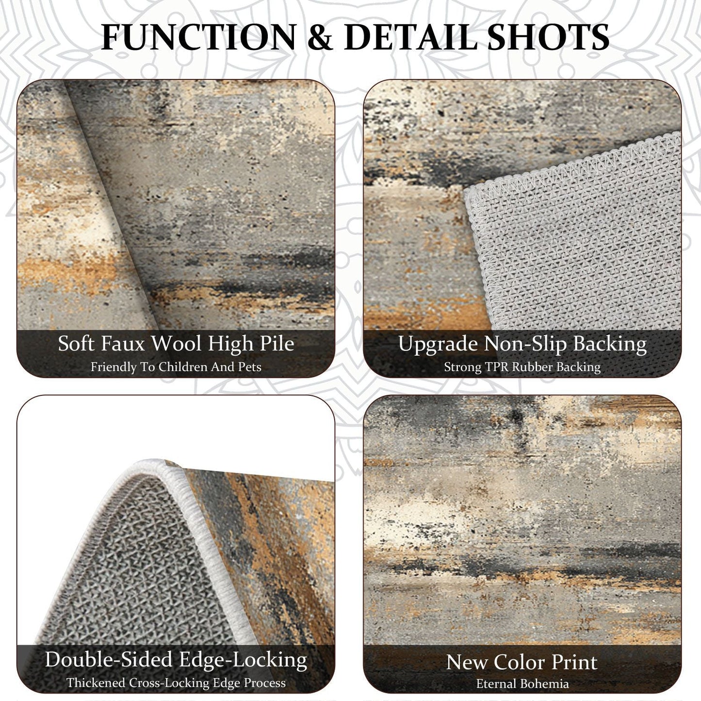 Three-piece kitchen rug set, non-slip and washable, abstract pattern kitchen hallway rug, soft and comfortable, suitable for sinks, floors, entrances, hallways and bathrooms. New Era Fashion LLc