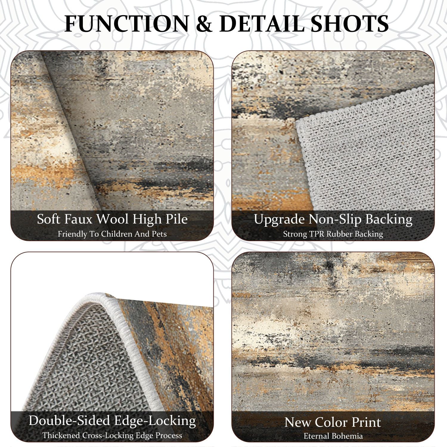 Three-piece kitchen rug set, non-slip and washable, abstract pattern kitchen hallway rug, soft and comfortable, suitable for sinks, floors, entrances, hallways and bathrooms. New Era Fashion LLc