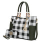 MKF Collection Bonita Checker Tote Handbag & Wallet Set Women by Mia K New Era Fashion LLc