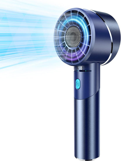 Handheld Fan, Mini Small Portable Turbo Fan, Rechargeable with 4 High Speeds Personal Fans, Max 16H Runtime, For Travel, Office, Outdoor - New Era Fashion LLc