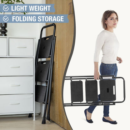 Household portable 3-layer step ladder, with safety buckle stable and safe New Era Fashion LLc