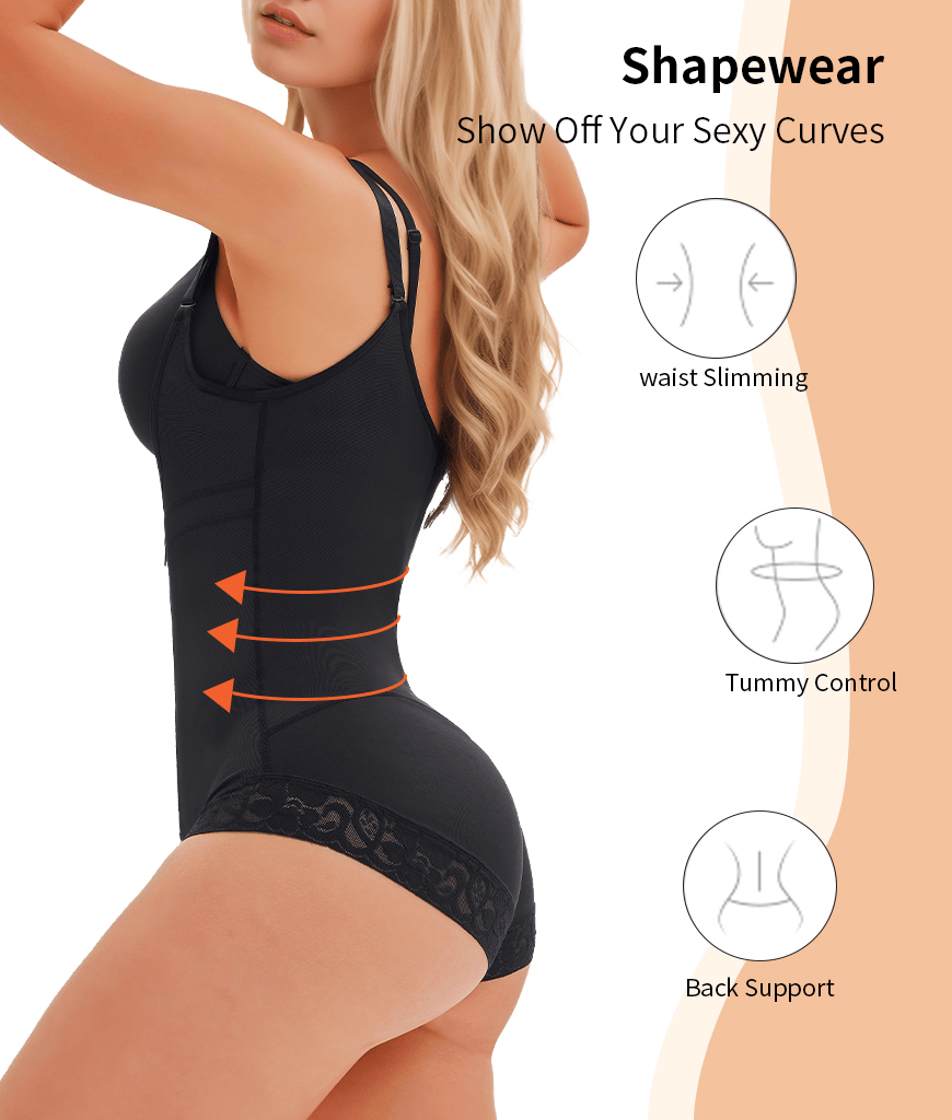 Women's Fajas Colombianas Shapewear for Women  Postpartum Tummy Control Bodysuit Full Body Shaper for Women Body Butt Lifter Panties  Zipper Straps Thong Bodysuit New Era Fashion LLc
