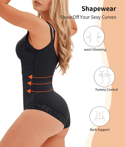 Women's Fajas Colombianas Shapewear for Women  Postpartum Tummy Control Bodysuit Full Body Shaper for Women Body Butt Lifter Panties  Zipper Straps Thong Bodysuit New Era Fashion LLc