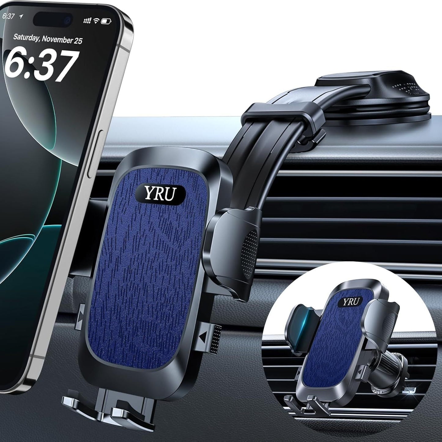 2026 Ultimate Car Phone Holder Mount Bendable & Adjustable Aluminum Arm Cell Phone Holder for Car Dashboard Windshield Phone Stand for iPhone 17 16 15 14 Pro Max Samsung Pickup Truck New Era Fashion LLc