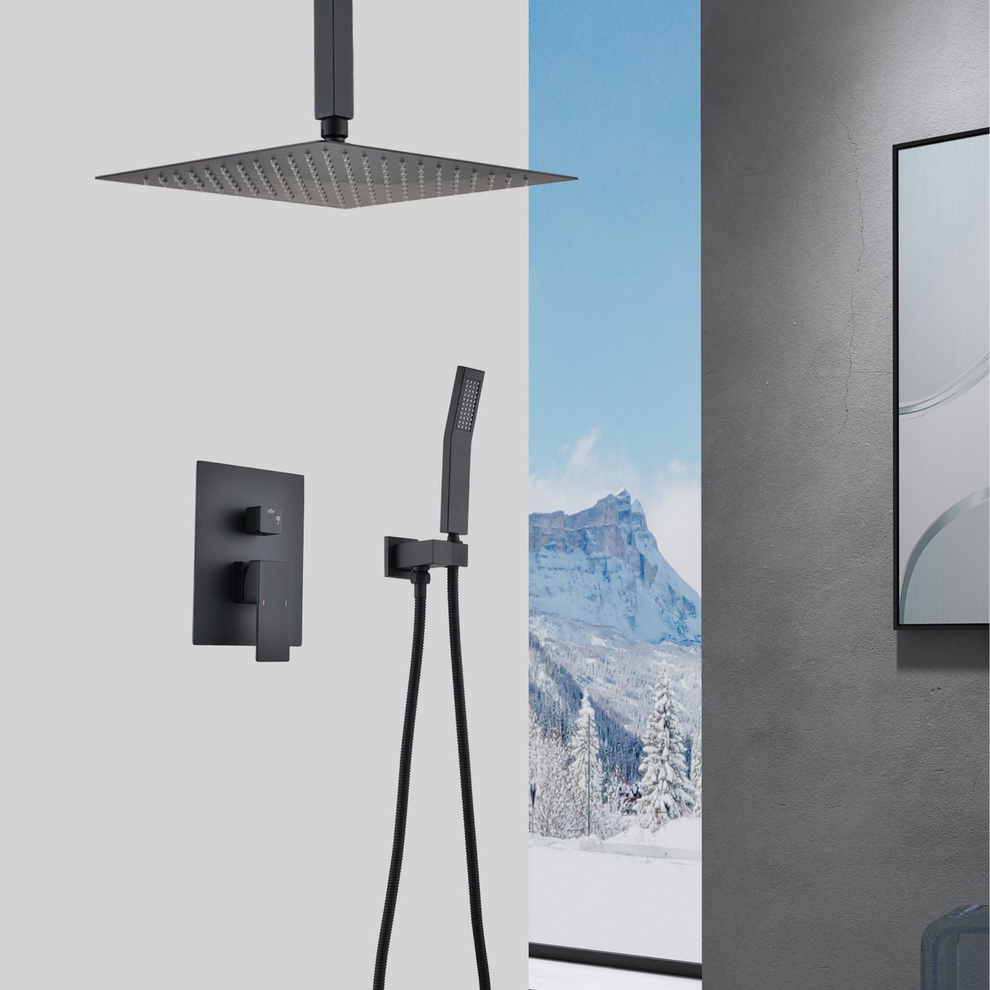 Ceiling Mounted Shower System Combo Set with Handheld and 16"Shower head New Era Fashion LLc