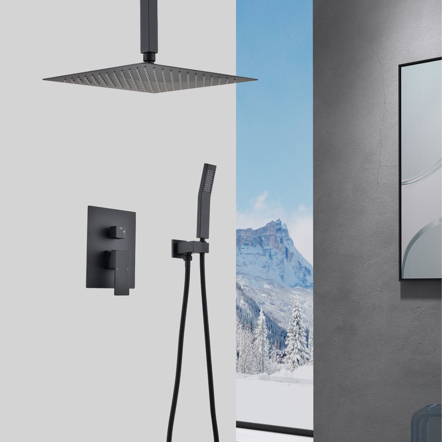 Ceiling Mounted Shower System Combo Set with Handheld and 16"Shower head New Era Fashion LLc