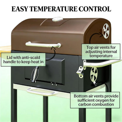 Charcoal barbecue grill, backyard picnic cookware, black New Era Fashion LLc
