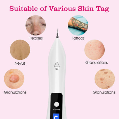 Skin Tag Repair Kit Portable Beauty Equipment Multi-Level with Home Usage USB Charging LCD Level Adjustable 6 Replaceable Needles New Era Fashion LLc