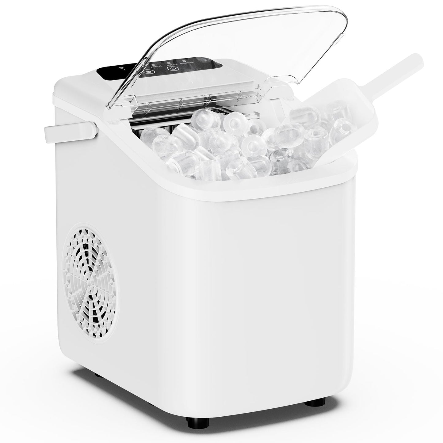 Desktop ice maker, with movable handle, can produce 9 ice balls in 6 to 8 minutes, equipped with a basket and a spoon New Era Fashion LLc