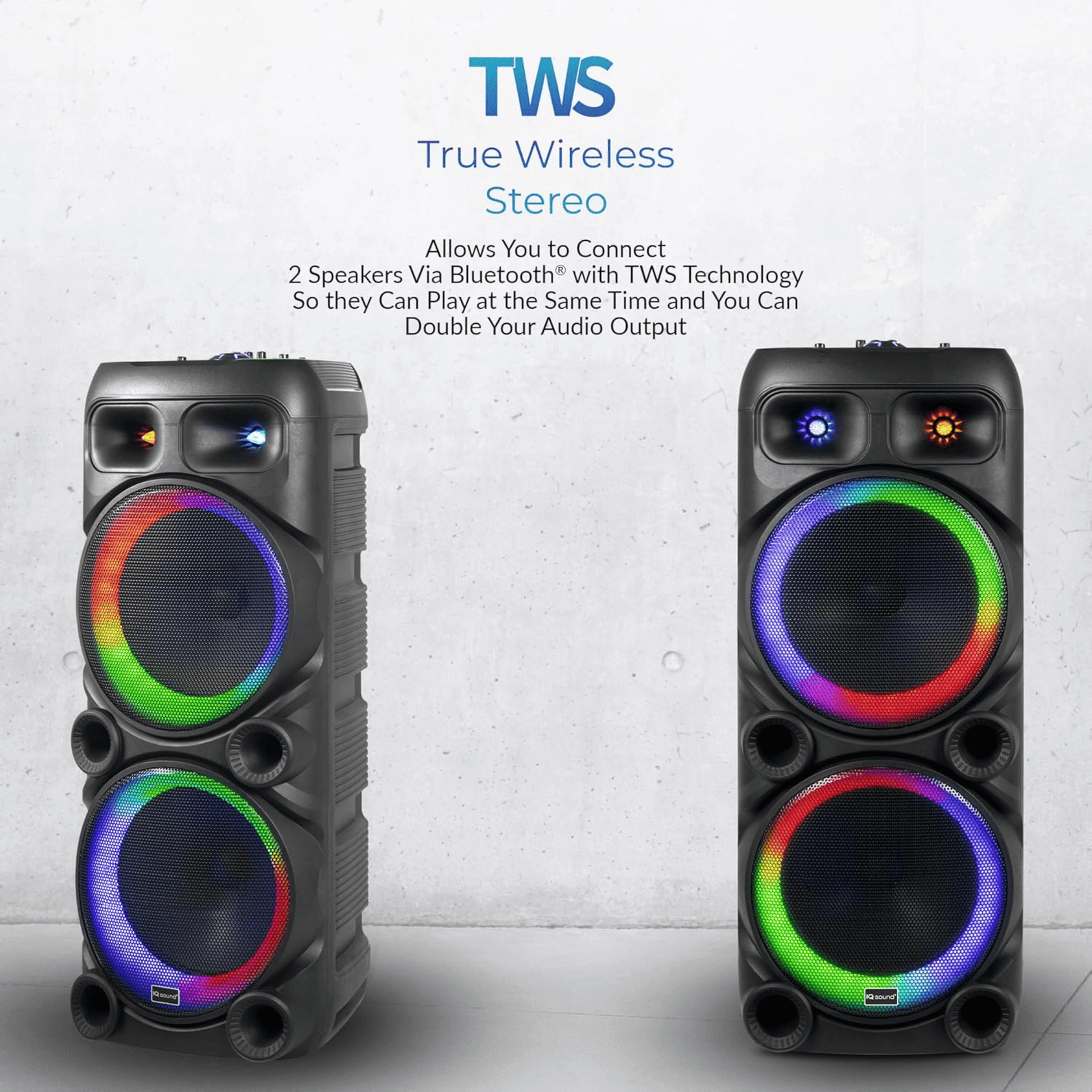 IQ Sound 2x12-Inch Portable Bluetooth Party Speaker New Era Fashion LLc