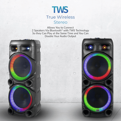 IQ Sound 2x12-Inch Portable Bluetooth Party Speaker New Era Fashion LLc
