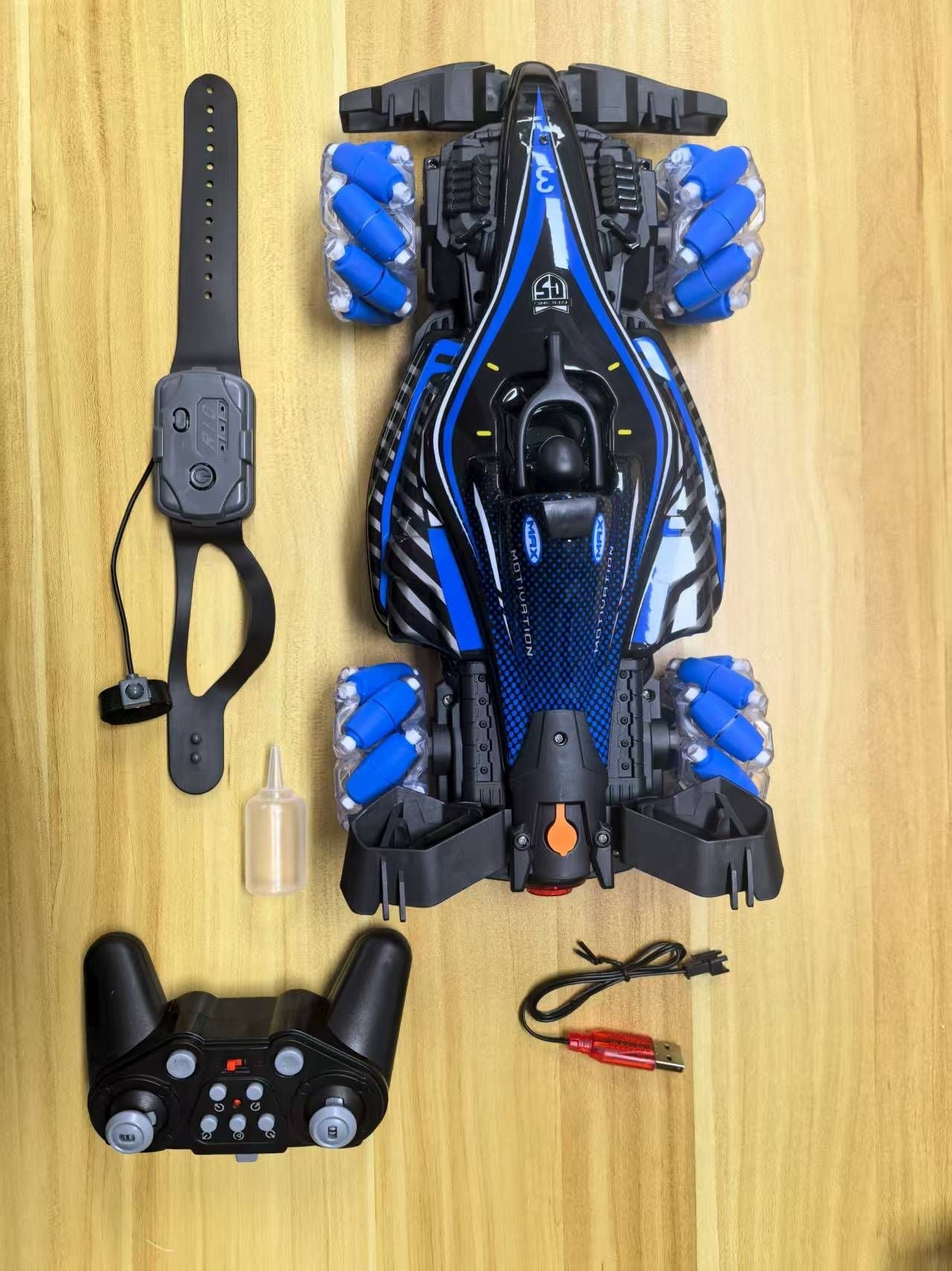 Remote control toy car F1 racing style, with music and light, the tail can be spray. New Era Fashion LLc
