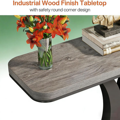 Compact Console Table,Modern Industrial Style Entryway Foyer Table,Sturdy Sofa Table New Era Fashion LLc