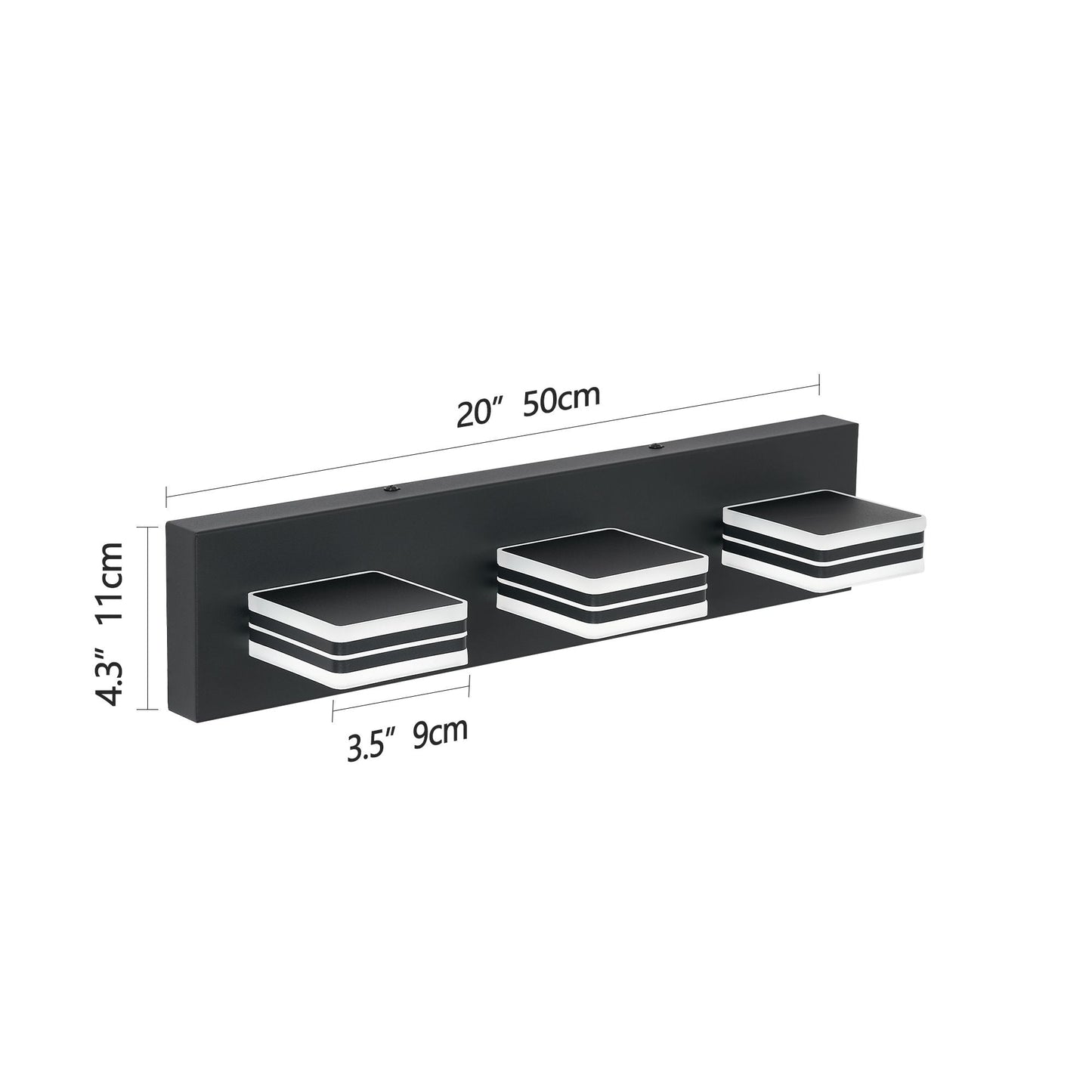 Matte Black Vanity Light Fixtures 3 Lights Up and Down LED Modern Bathroom Vanity Lights Over Mirror Acrylic Black Bath Wall Lighting New Era Fashion LLc