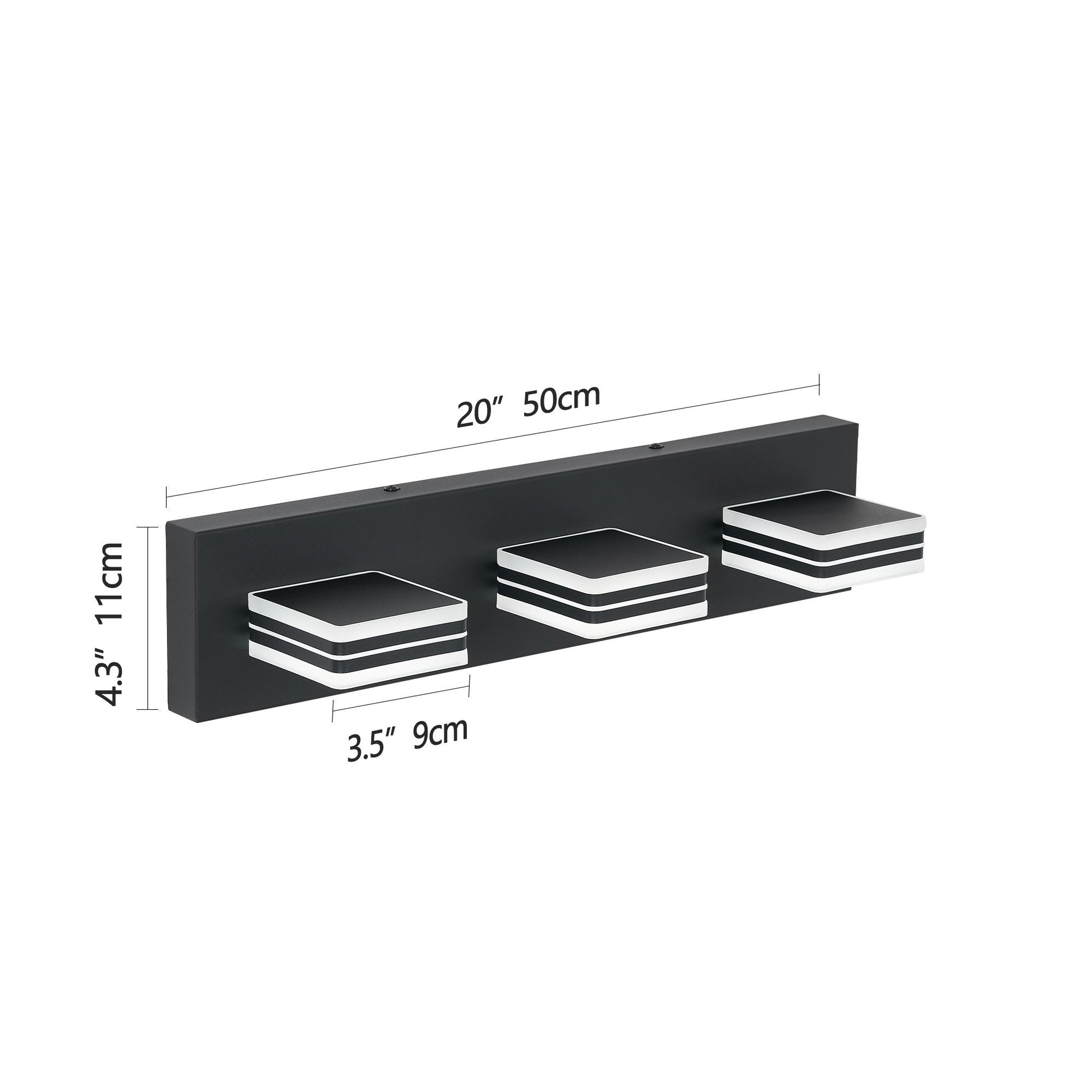 Matte Black Vanity Light Fixtures 3 Lights Up and Down LED Modern Bathroom Vanity Lights Over Mirror Acrylic Black Bath Wall Lighting New Era Fashion LLc