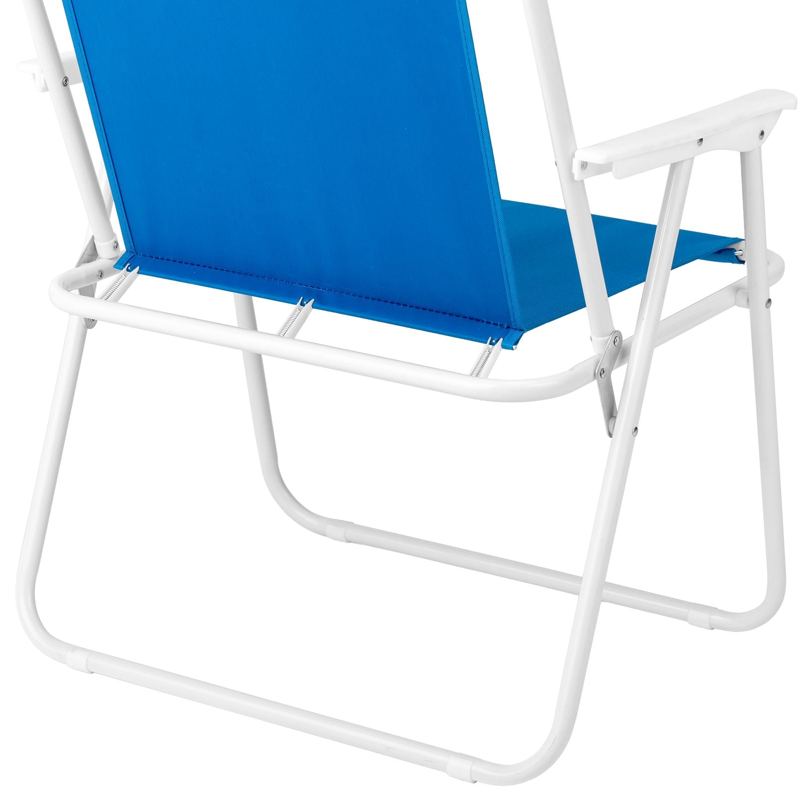 1 Pack Heavy Duty Steel Beach Chair with Umbrella, XL Size 15" Seat Height Royal Blue, Oxford Cloth with Support Bar, Single Position Adjustable, 120kg Load New Era Fashion LLc
