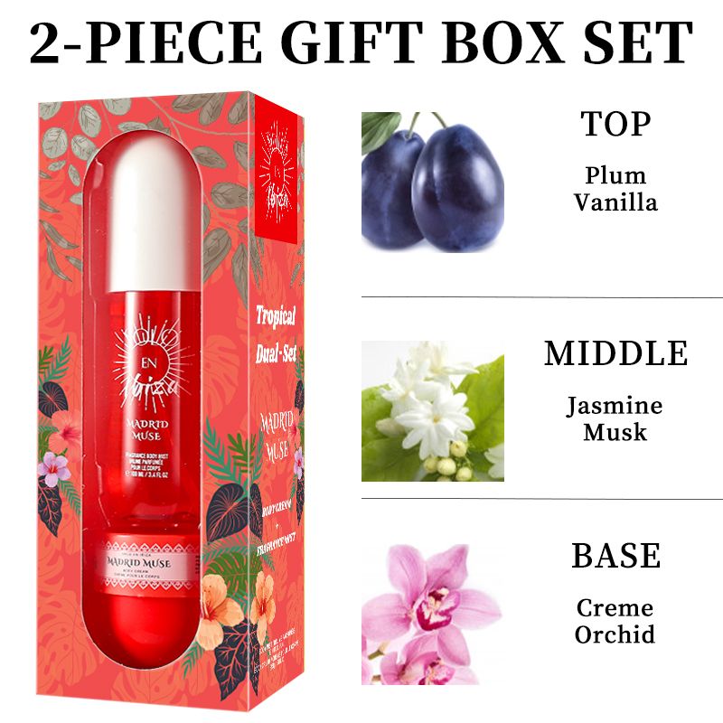 2-Piece Set, SOLO EN IBIZA Body & Hair Fragrance Mist And Body Cream Gift Box For Men And Women, Long Lasting Fragrance, 4 Different Scent, Perfect For Holiday Gifts, Dating, Daily Life, Parties New Era Fashion LLc