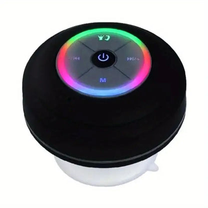 Waterproof Bluetooth Shower Speaker - USB Rechargeable, with Suction Cup Mount, Wireless Bathroom Speaker featuring Clear Audio and Easy Button Control (Black) New Era Fashion LLc