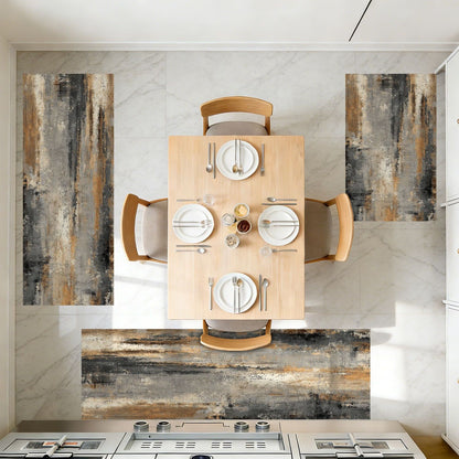 Three-piece kitchen rug set, non-slip and washable, abstract pattern kitchen hallway rug, soft and comfortable, suitable for sinks, floors, entrances, hallways and bathrooms. New Era Fashion LLc