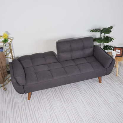 75" Flared Arm Convertible Sleeper Sofa-Dark Gray New Era Fashion LLc