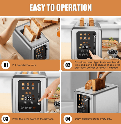 Retro Stainless Steel Toaster with 6 Browning Levels & 3 Functions - Perfect for Defrosting, Reheating, & Cancelling New Era Fashion LLc