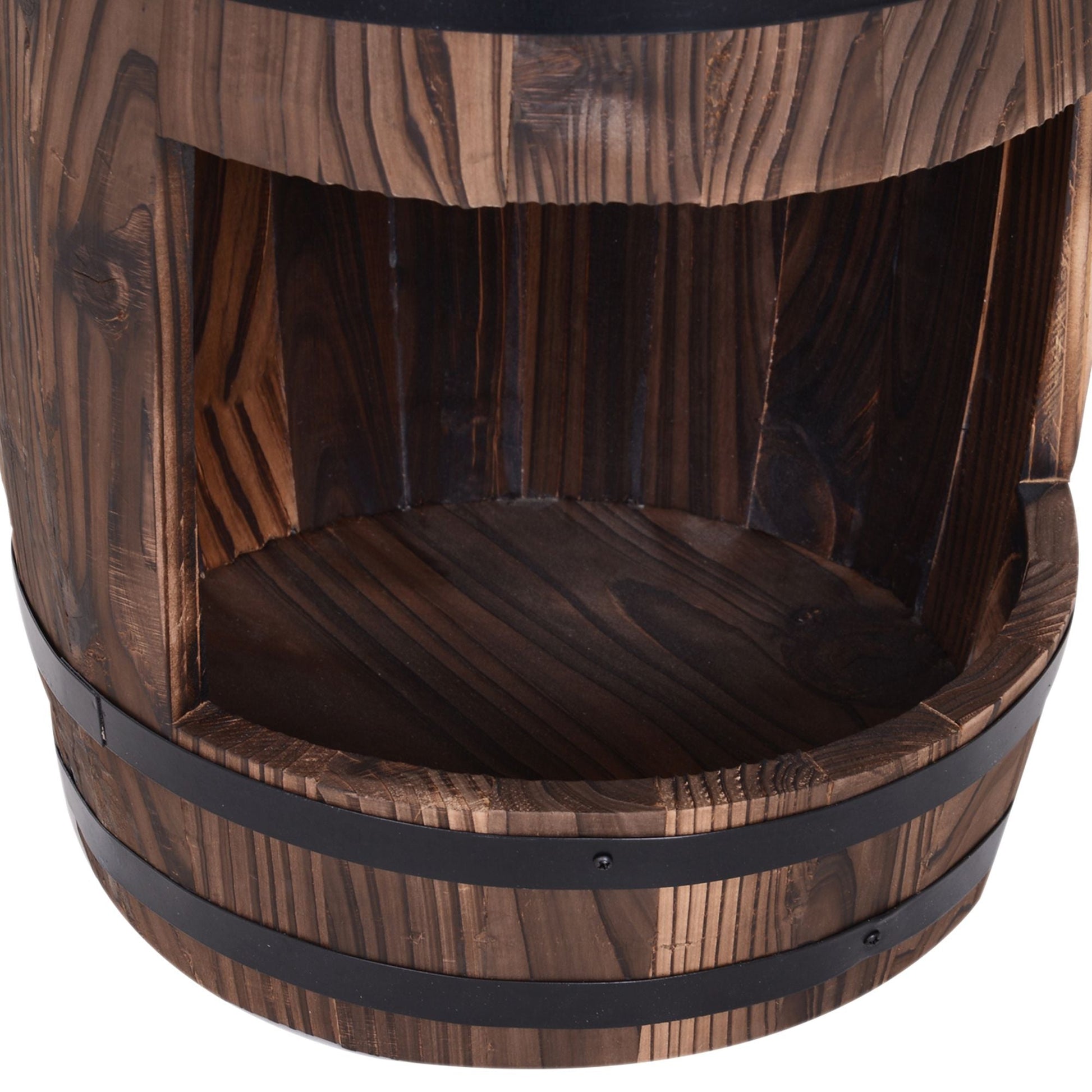 2-Tier Wooden Water Pump Fountain with Flower Box Base Durable Design for Garden Decor New Era Fashion LLc