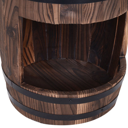 2-Tier Wooden Water Pump Fountain with Flower Box Base Durable Design for Garden Decor New Era Fashion LLc