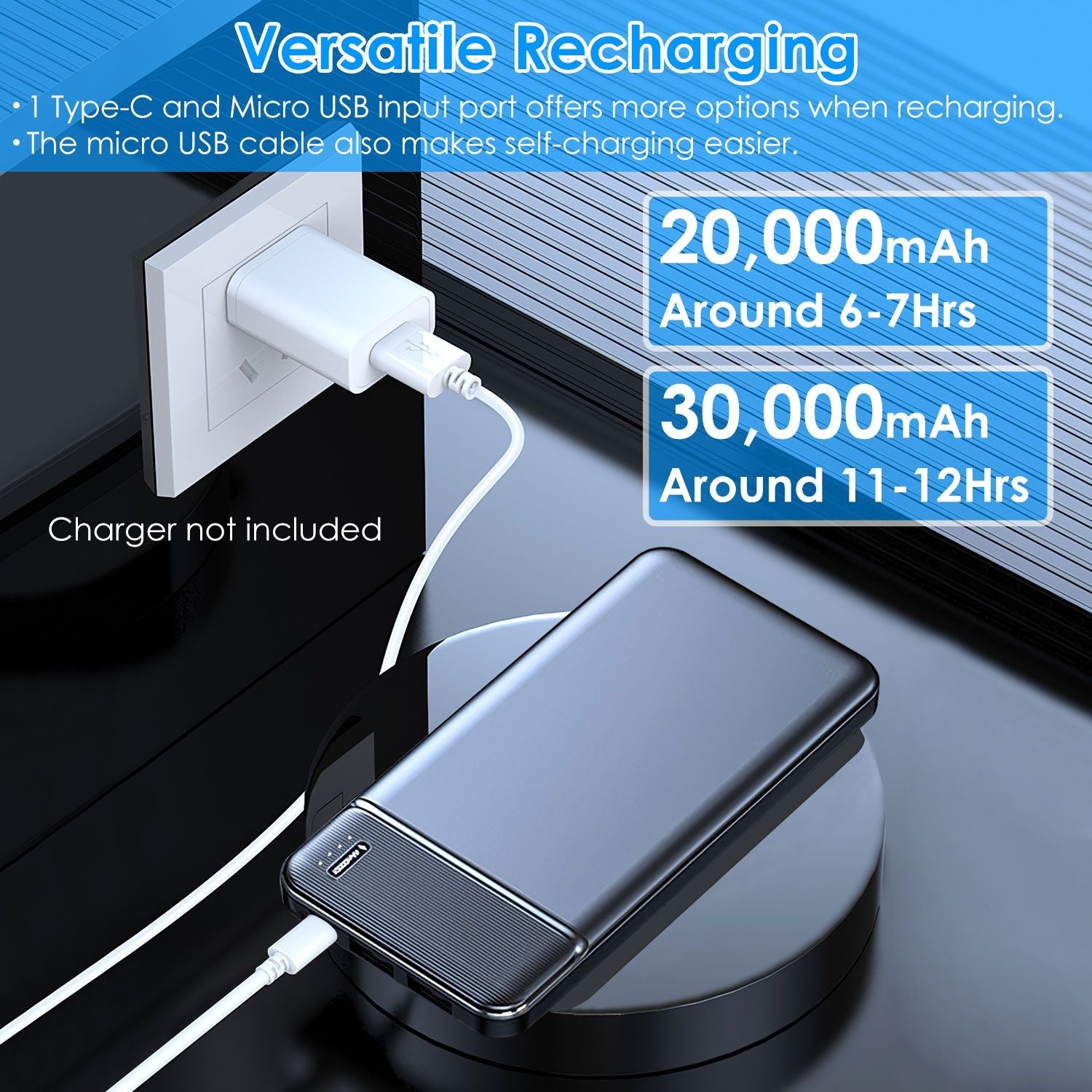 Power Bank Portable Phone Charger for Home Office Travel External Battery Pack with 1 Micro USB Cable Fit For IOSPhone 13/12 Samsung Galaxy S21 And More New Era Fashion LLc
