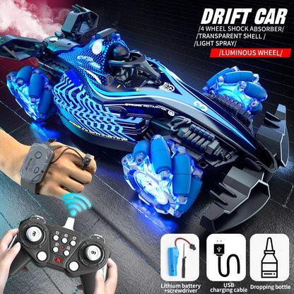 Remote control toy car F1 racing style, with music and light, the tail can be spray. New Era Fashion LLc