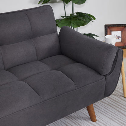 75" Flared Arm Convertible Sleeper Sofa-Dark Gray New Era Fashion LLc